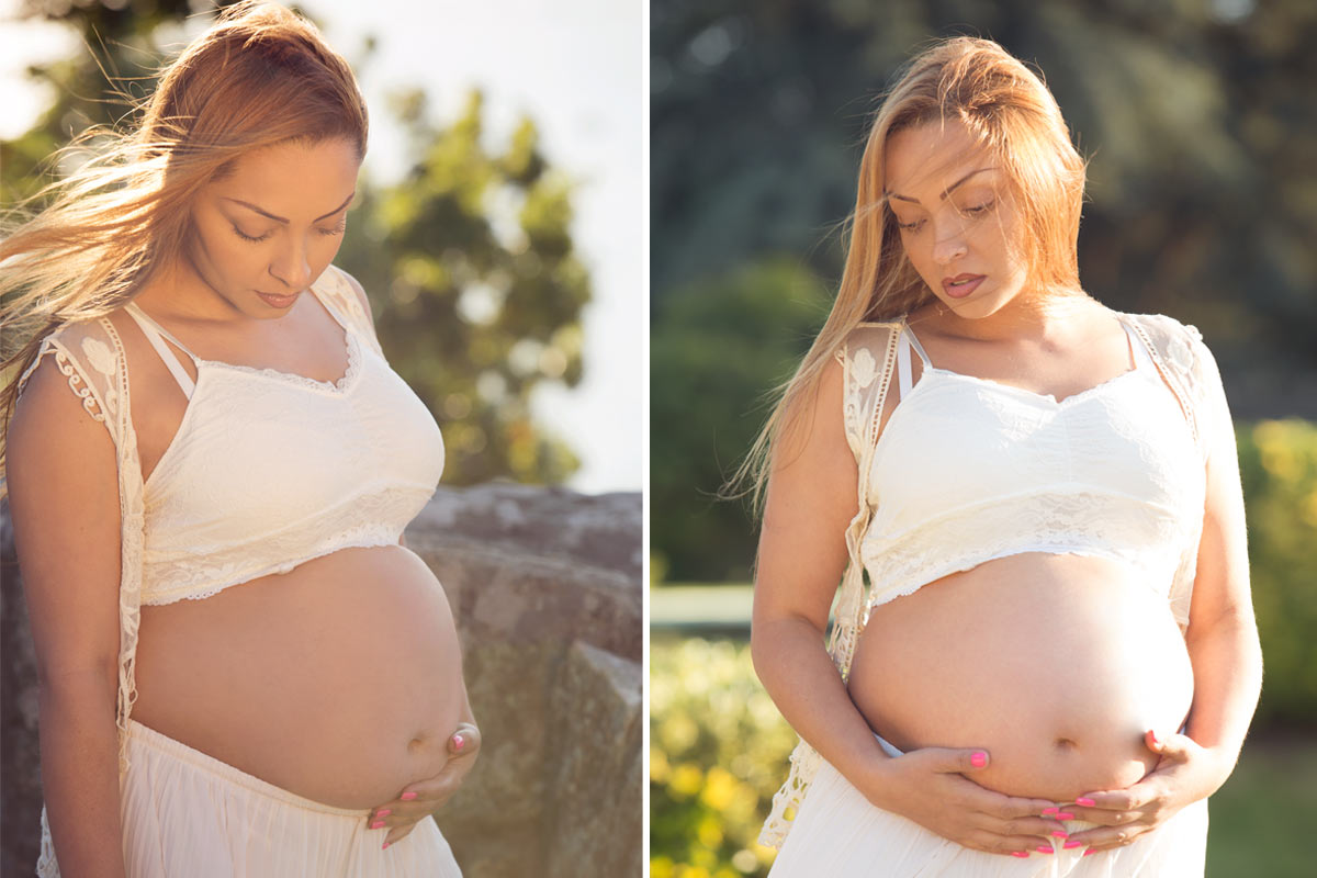 Embarazada posando en El Castro