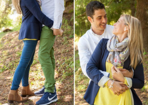 pareja en el monte mir&aacute;ndose